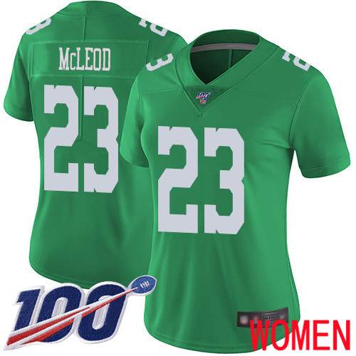 Women Philadelphia Eagles #23 Rodney McLeod Limited Green Rush Vapor Untouchable NFL Jersey 100th